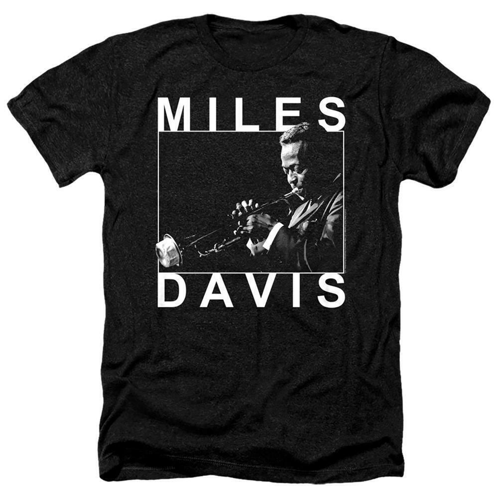 Miles Davis Monochrome Adult Heather T Shirt Black